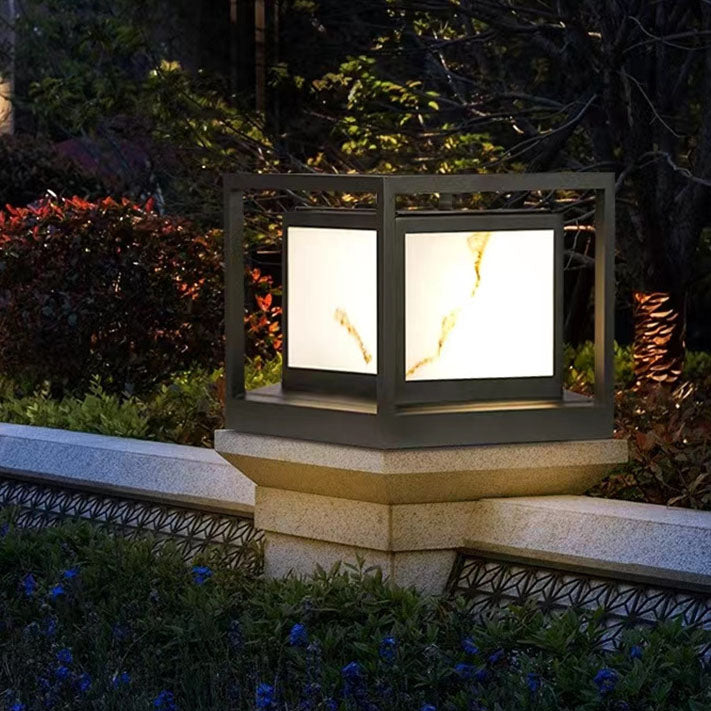 Modernes quadratisches chinesisches Rasen-Landschaftslicht der Säulen-Kopf-Licht-LED im Freien 