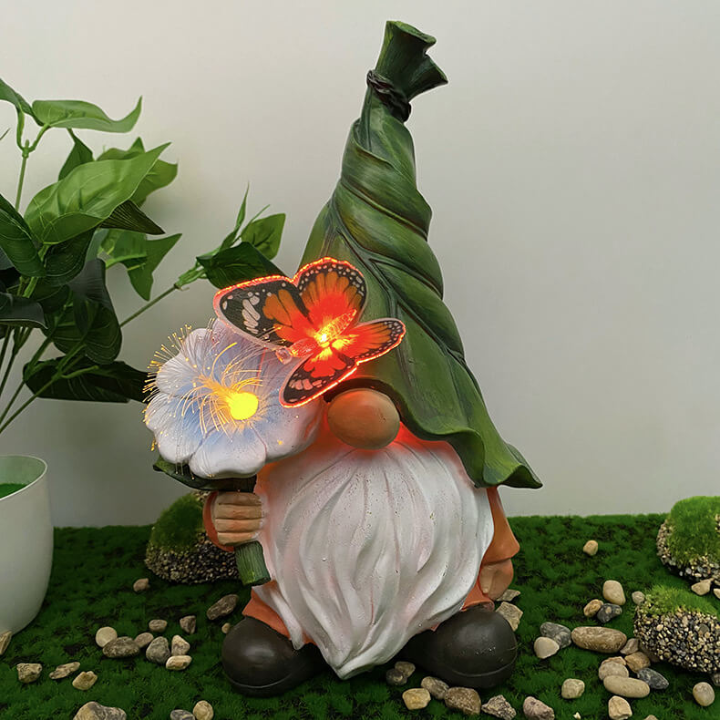 Luz de Paisaje Exterior LED de Resina de Flor Enana Solar 