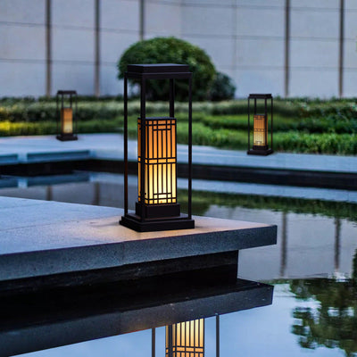 ضوء حديقة خارجي مقاوم للماء من الستانلس ستيل الرخام الشمسي LED بتصميم عصري رجعي 