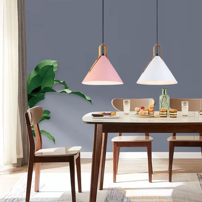 Nordisches minimalistisches Macaron-Farbkegel 1-Licht Pendelleuchte 