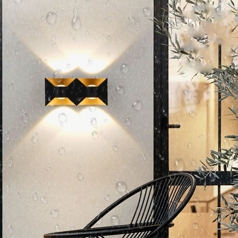 Lámpara de Aplique de Pared LED Cuadrada de Aluminio Impermeable de Simplicidad Contemporánea para Patio Exterior 