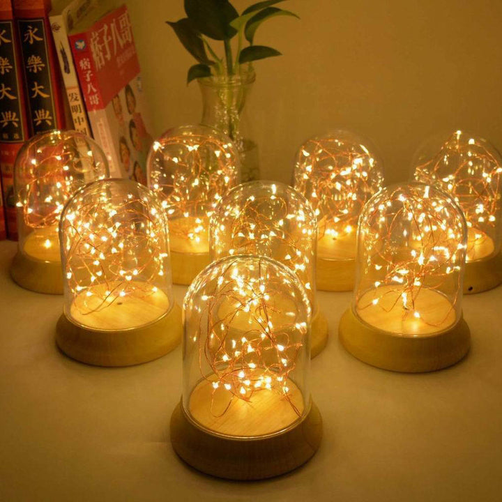 Lampe de table LED USB créative avec arbre à feu 