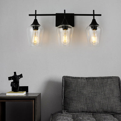 Lámpara de Aplique de Pared de 2/3 Luces de Hierro con Copa de Vino Industrial Simple 
