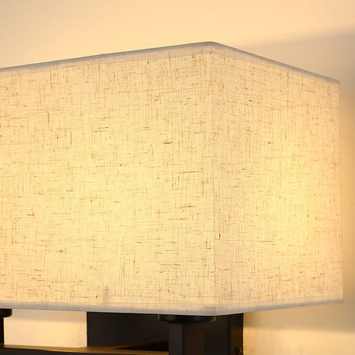 Moderne minimalistische einfarbige rechteckige Eisenstoff-Wandleuchte mit 1 Licht 