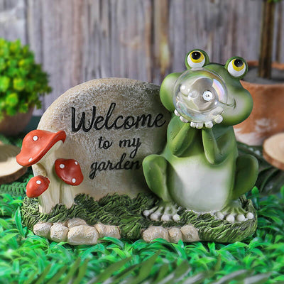 Solar Frog Resin Night Light Ornament Garden LED Decorative Light