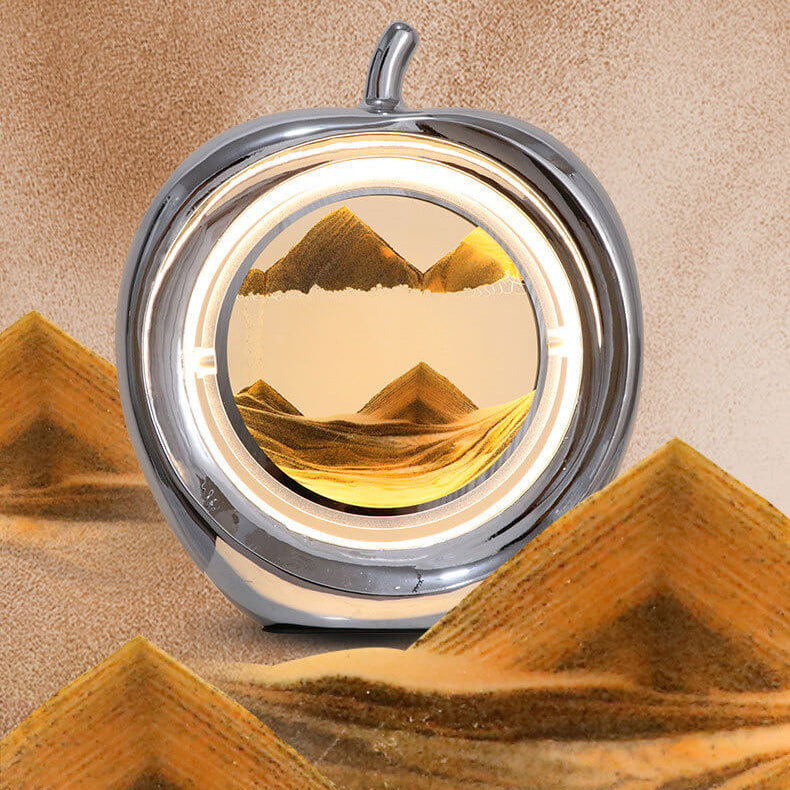 Lampe de table LED ambiante décorative avec peinture de sable mouvant Creative Apple 