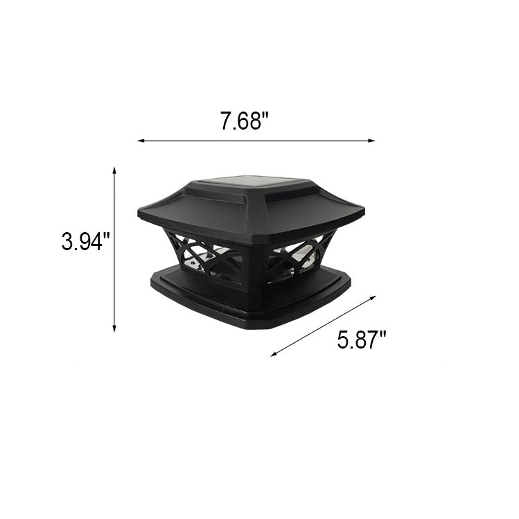 Solar Creative Square Post Head Light LED Outdoor Garden Landscape Light