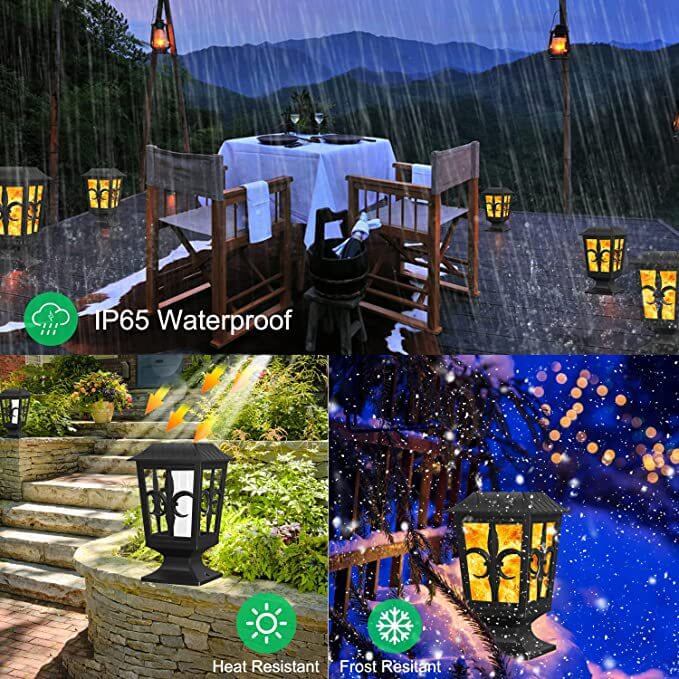 Modern Simplicity Outdoor Solar Flame Blinking Lantern LED Waterproof Garden Decorative Landscape Light For Garden