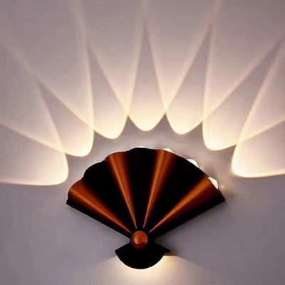 Modern Creative Fan Aluminum Waterproof LED Wall Sconce Lamp