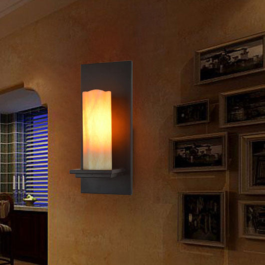 Applique Murale Moderne Industrielle Vintage en Fer avec 1 Lumière et Base en Marbre 
