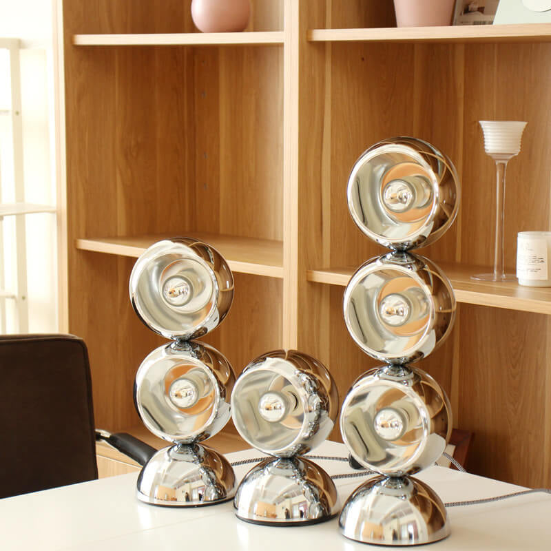 Nordischer minimalistischer Chrom-Metall-Orb 1/2/3 Licht-Tischlampe 