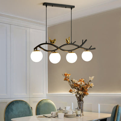 Simple Nordic Creative Bird Design 4-Light Chandelier