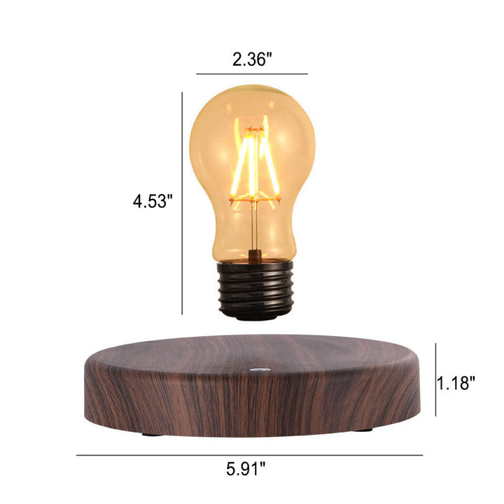 Lampe de table décorative à LED en noyer, ampoule à lévitation créative 