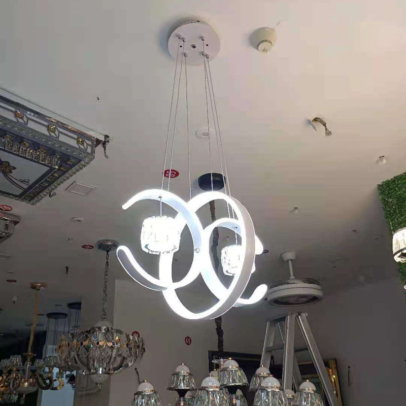 Modern Minimalist Iron Aluminum Circle Ring LED Chandelier