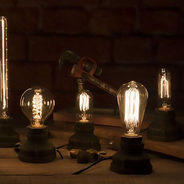 Zeitgenössische industrielle Steampunk runde Glas 1-Licht Tischlampe für Unterhaltungsraum 