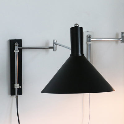 Nordic Vintage Barn Shade 1-Light Swing Arm Wall Sconce Lamp