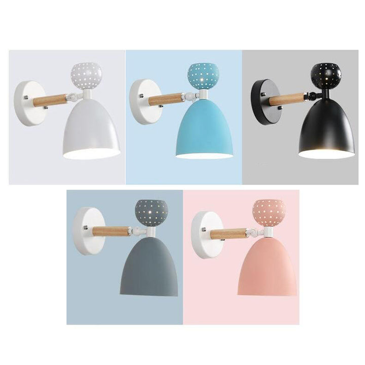 Moderne Kreative Macaron Einfarbige Eisenholz 1-Licht Wandleuchte 