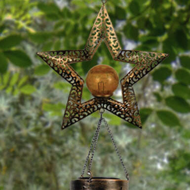 Industrial Solar Suspended Wind Chime Light Outdoor Decorative LED Pendant Light