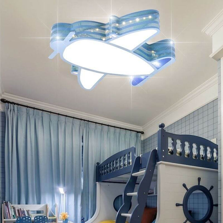 Creative Simplicity Airplane Acrylic LED Kids Flush Mount Ceiling Light