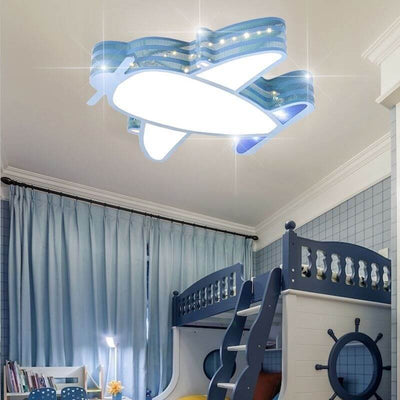 Creative Simplicity Airplane Acrylic LED Kids Flush Mount Ceiling Light