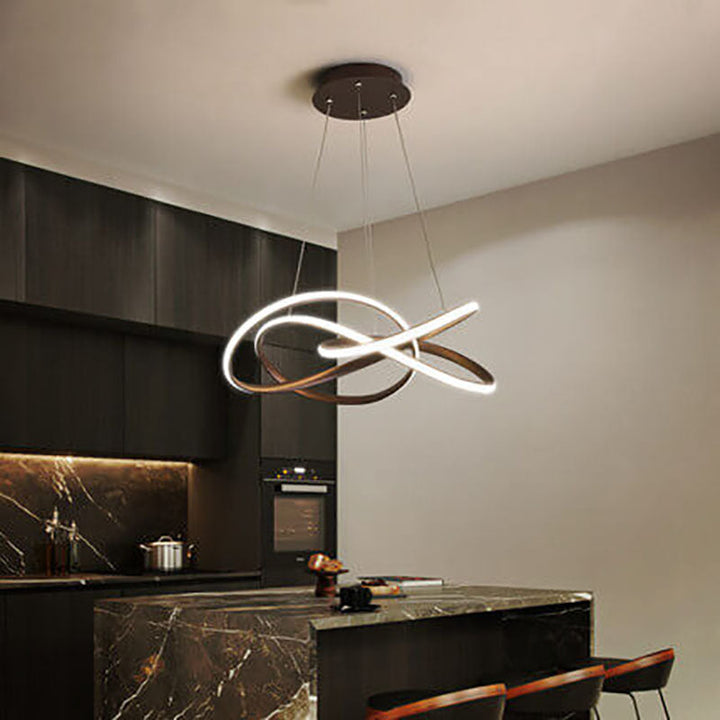 Nordic Art Curve Ring Aluminium Acryl LED Kronleuchter