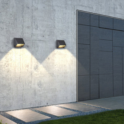 Simple Outdoor Striped Trapezoidal LED Waterproof Patio Wall Sconce Lamp