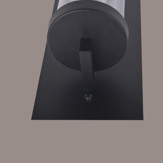 Applique Murale Rétro Minimaliste à Une Lumière avec Colonne en Verre et Plaque Carrée en Fer 