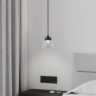 Simple Light Luxury Copper Glass Bell Shade 1-Licht-Pendelleuchte 