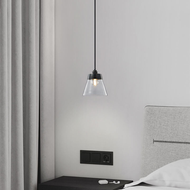 Simple Light Luxury Copper Glass Bell Shade 1-Licht-Pendelleuchte 