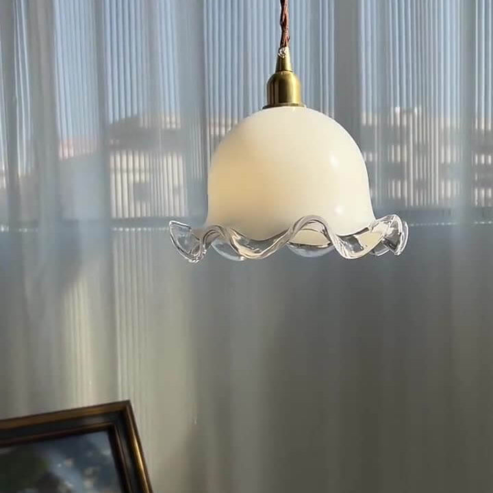 Vintage Pod Milk White Glass 1-Light Pendant Light