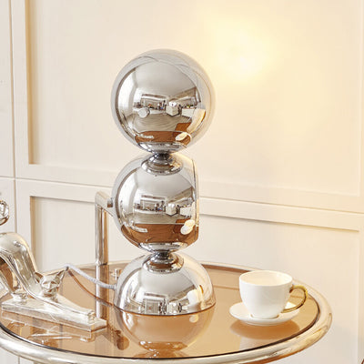 Nordischer minimalistischer Chrom-Metall-Orb 1/2/3 Licht-Tischlampe 