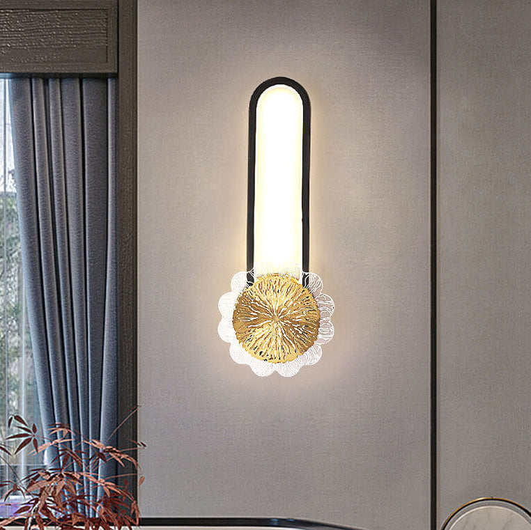 مصباح حائط LED بتصميم حلقة إبداعي بسيط من النحاس الصناعي الكامل 