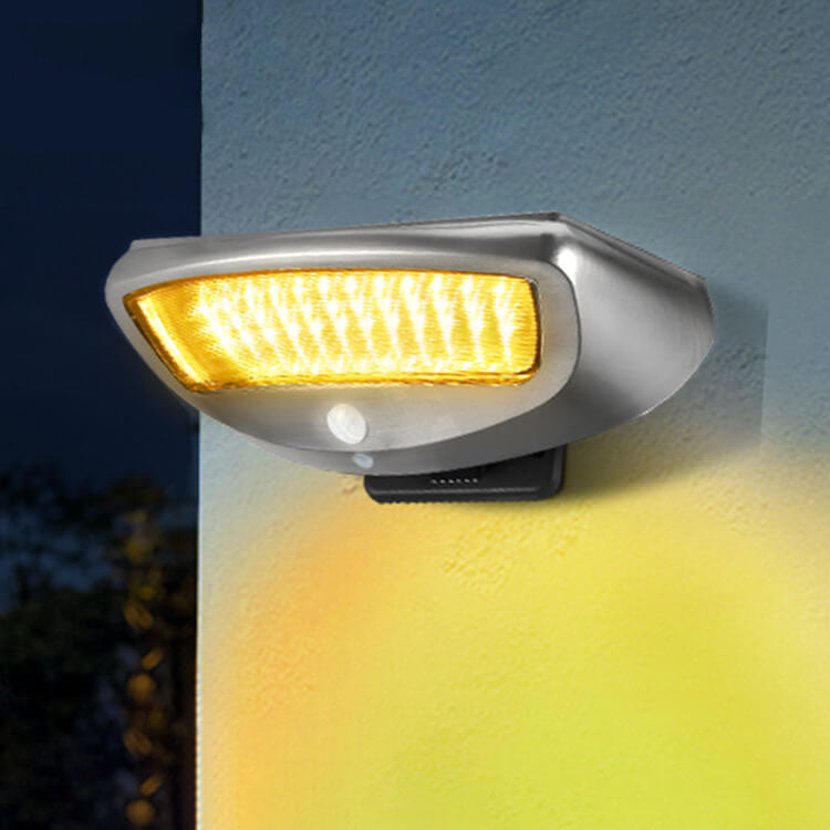 Solar Stainless Steel Body Sensor LED Outdoor Wall Sconce Lamp