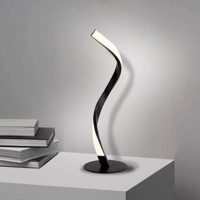 Modern Minimalist Aluminum Spiral Strip LED Table Lamp For Home Office