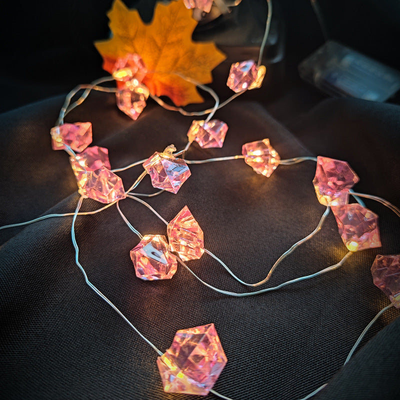 Guirlandes lumineuses créatives en gemmes irrégulières, guirlandes décoratives à LED en acrylique 