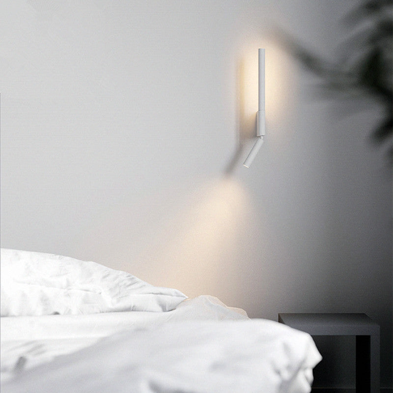 Modern Minimalist Aluminum Stirp Adjustable Spotlight LED Wall Sconce Lamp For Bedroom