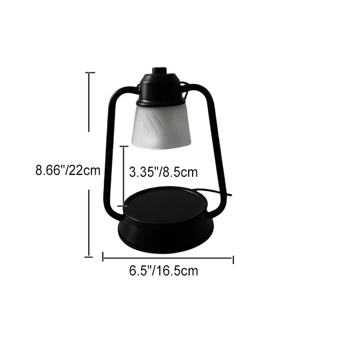Contemporary Industrial Round Glass Shade Hardware Base 1-Light Melting Wax Table Lamp For Study