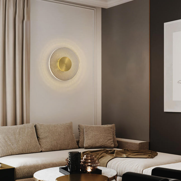 Diseño de Línea Redonda de Cobre Completo Industrial Lámpara Aplique de Pared LED 