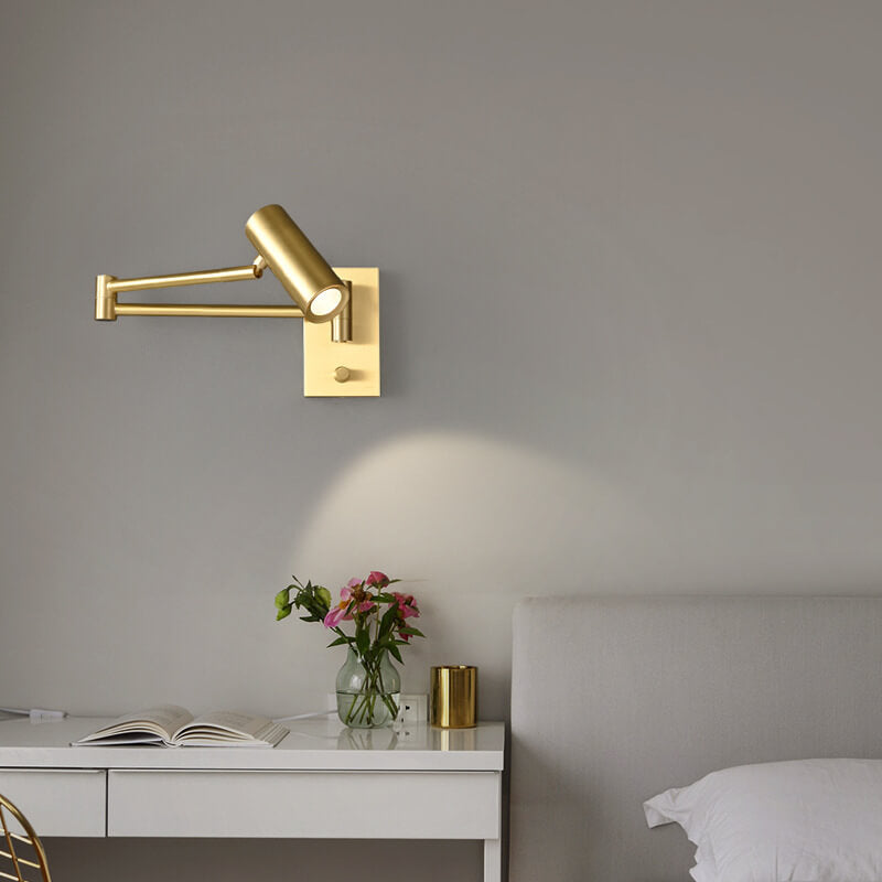 Nordic Luxury Copper Rotatable Eye Protection Reading LED Wall Sconce Lamp