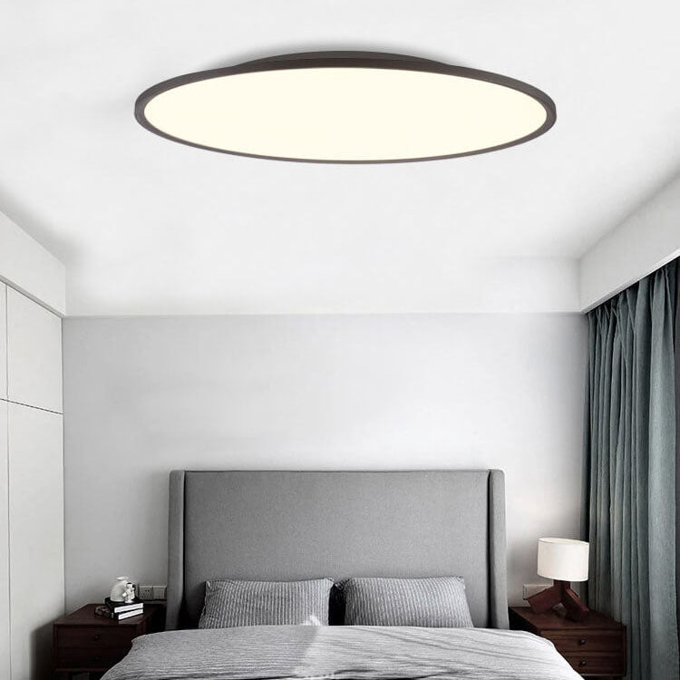 Modern Minimalist Acrylic Aluminum Round Shade LED Flush Mount Ceiling Light For Living Room
