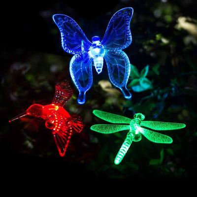 Solar-Blumen-Schmetterlings-Libelle-Außenhof-LED-Bodeneinsatz-Weg-Licht 