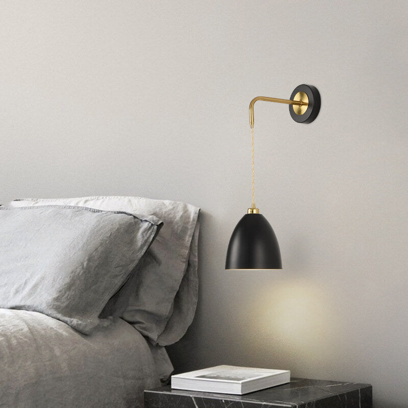 Nordischer Minimalistischer Rein Schwarz-Weiß Eisen 1-Licht Wandleuchte 