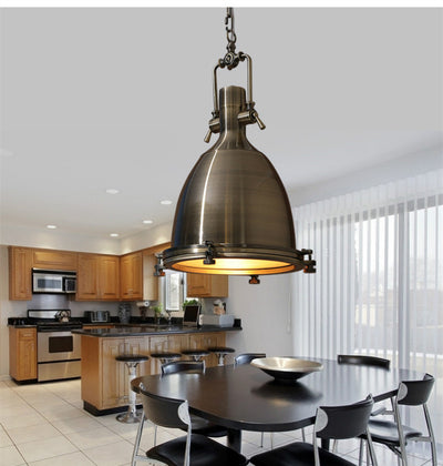 Retro Industrial 1-Light LED Wrought Iron Pendant Light