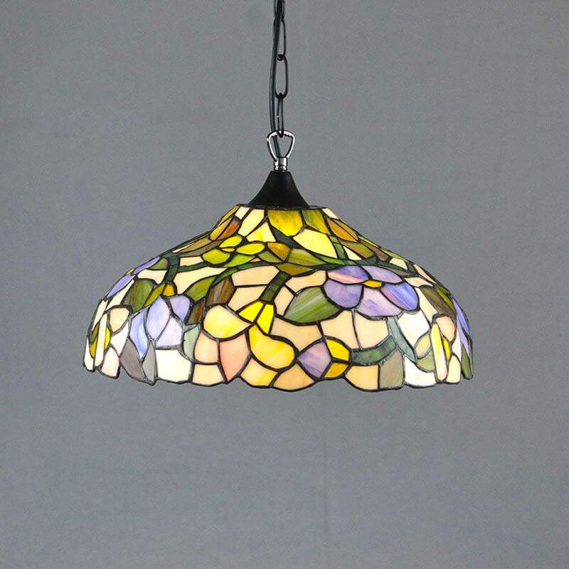 Tiffany Vintage Glasschirm 1-Licht Pendelleuchte 
