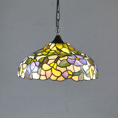 Tiffany Vintage Glass Shade 1-Light Pendant Light