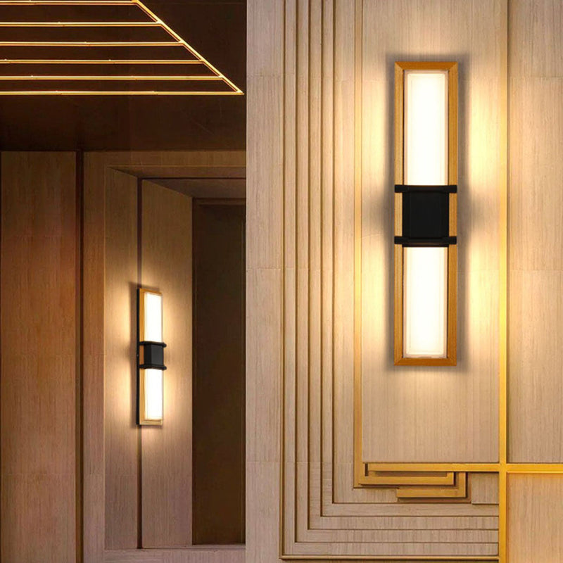 مصباح حائط LED مقاوم للماء بظل أكريليك مكعب من الألومنيوم الصناعي المعاصر للحديقة 