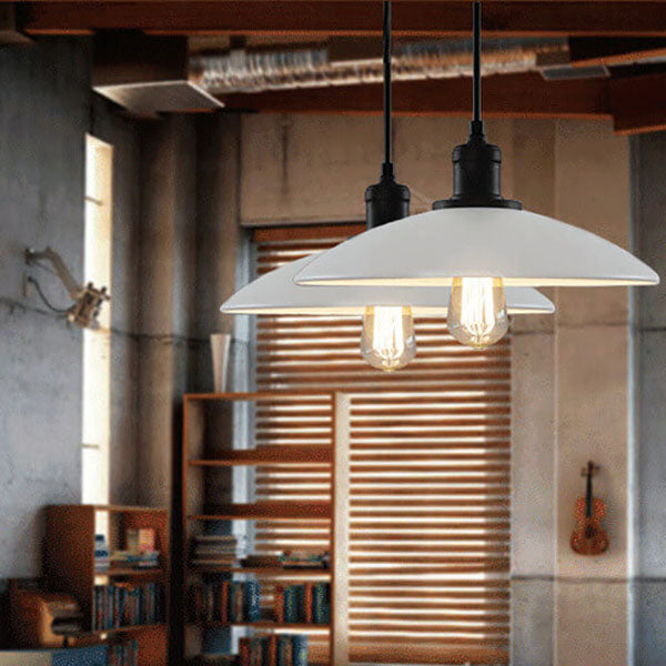 Industrial Vintage Iron Pot Lid 1-Light Loft Pendant Light