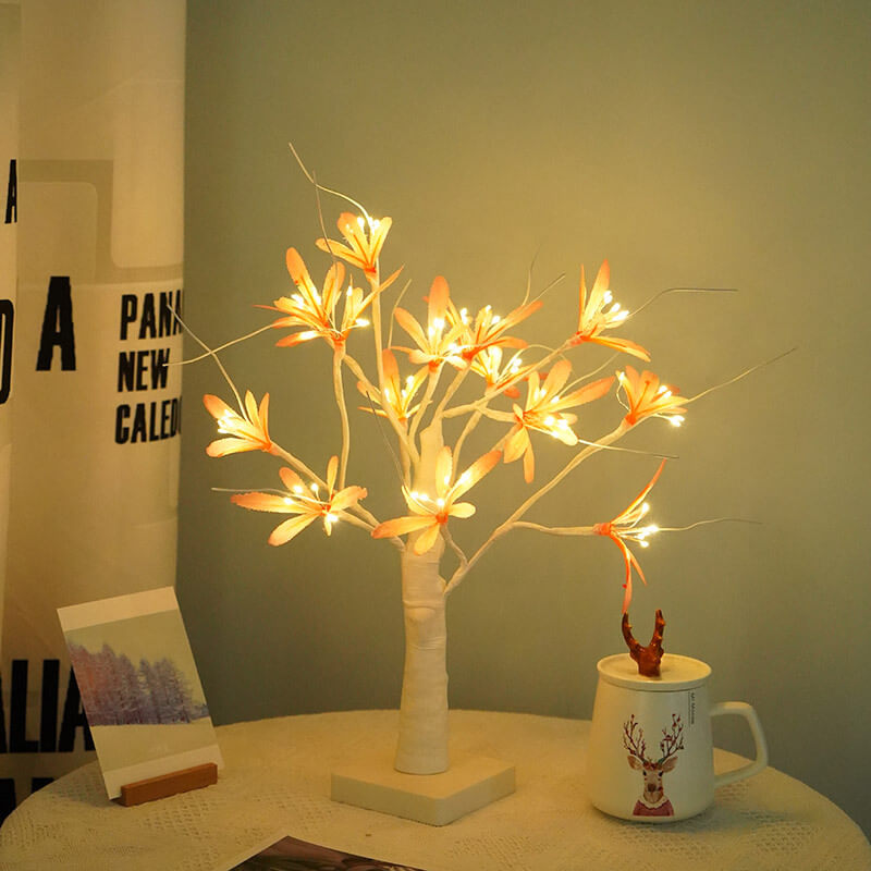 Weihnachtsdekorative Zedernnadel Simulierte Baumlicht Batterie Dekorative Tischlampe