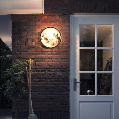 Modern Outdoor Moon Round Waterproof Wall Sconce Lamp