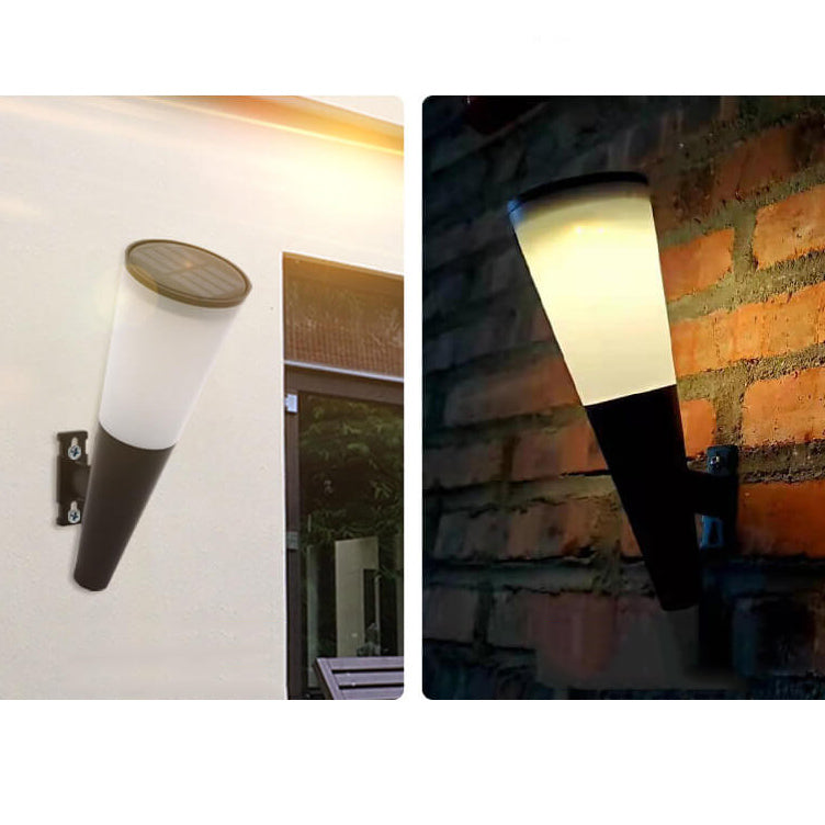 Lampe solaire étanche en forme de corne, design LED, décoration extérieure, applique murale 